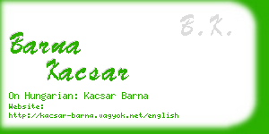 barna kacsar business card